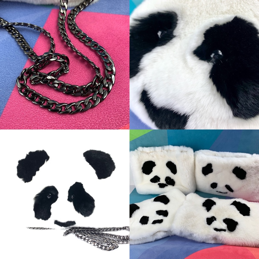 Panda bear face fur convertible crossbody purse - Picture 8 of 8